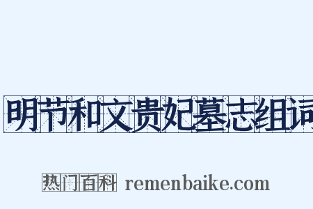 明节和文贵妃墓志组词是什么意思的图片